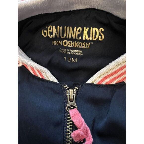 vtg genuine‎ kids oshkosh aloha baby's bomber jacket sz 12m - Picture 4 of 4